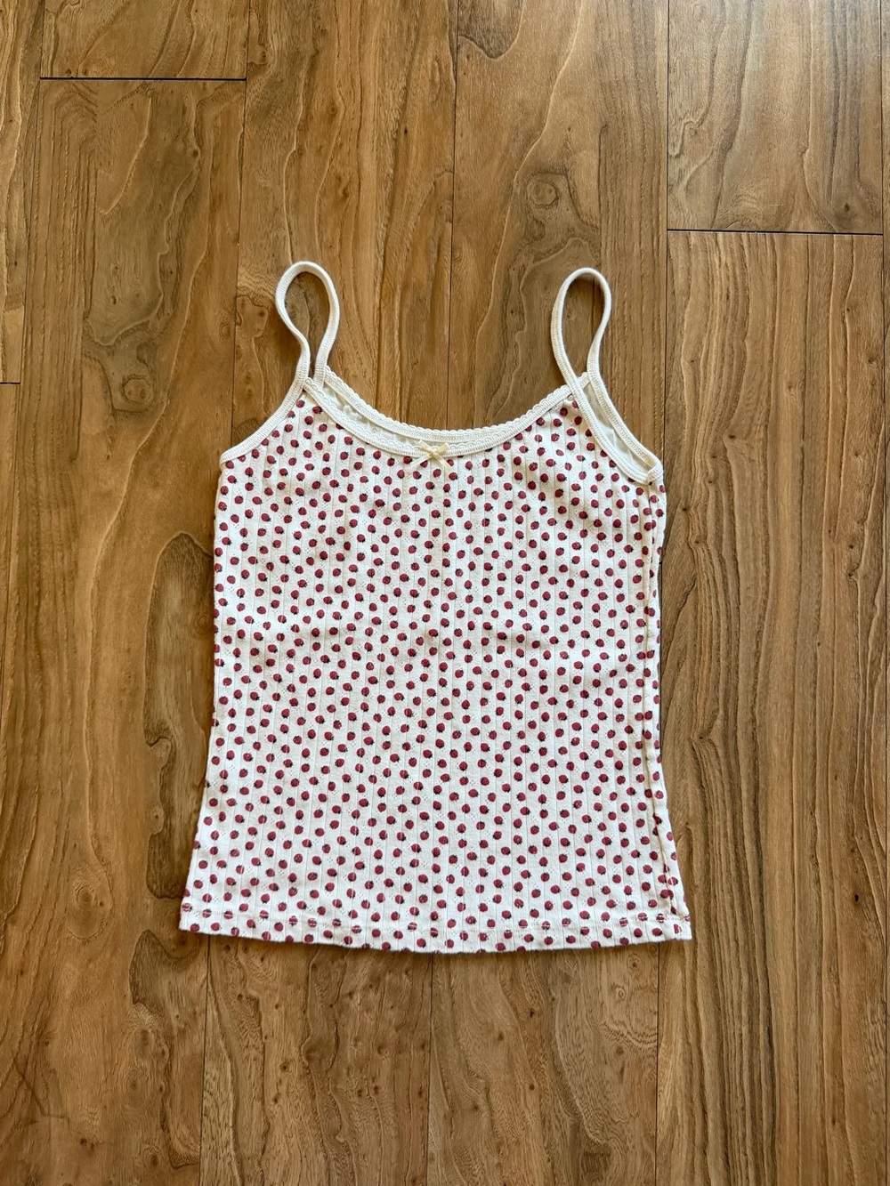 Brandy Melville strawberry pointelle tank top